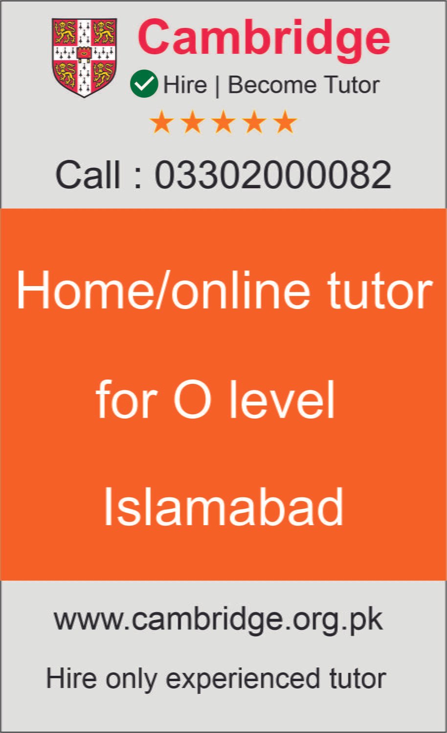 Home tutor for o level in Islamabad
