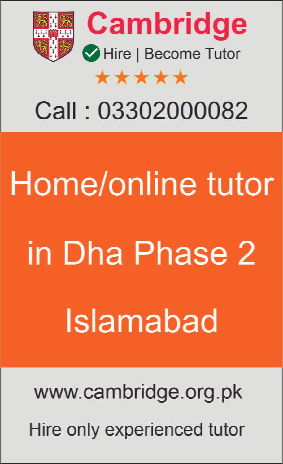 Home tutor in DHA phase 2 Islamabad