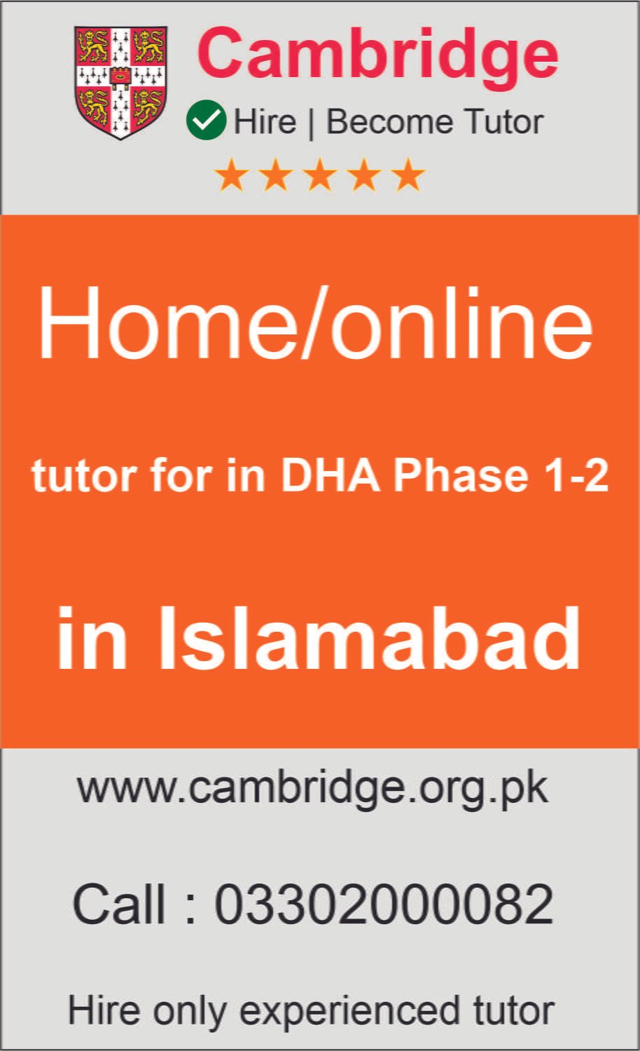 Home-online tutor in dha phase 1-2 in Islamabad