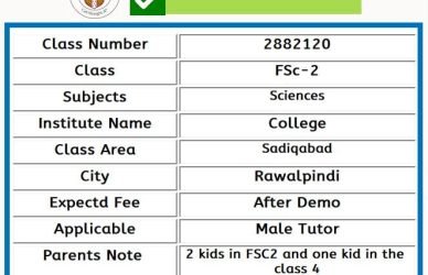 Home Tutor for o level in Rawalpindi
